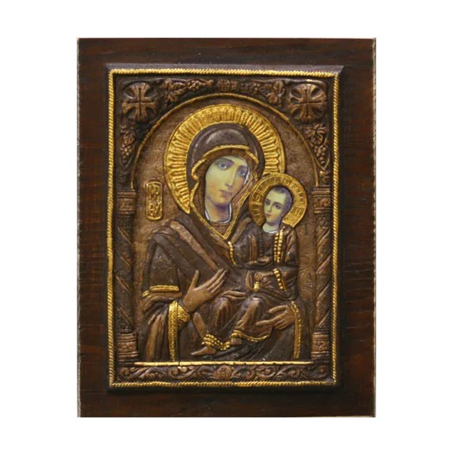 ΞΥΛΙΝΗ ΑΝΑΓΛΥΦΗ ΕΙΚΟΝΑ ΠΑΝΑΓΙΑ ΟΔΗΓΗΤΡΙΑ - 18x23.2cm – Δημιουργεί αίσθηση πολυτέλειας χωρίς κόπο | iroots.gr