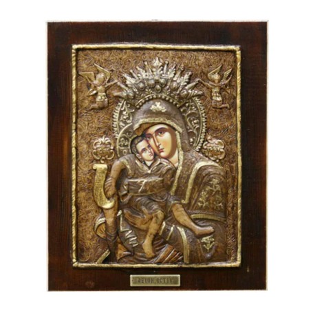 ΞΥΛΙΝΗ ΑΝΑΓΛΥΦΗ ΕΙΚΟΝΑ ΑΞΙΟΝ ΕΣΤΙ - 22x26.5cm – Δίνει premium χαρακτήρα στο περιβάλλον | iroots.gr