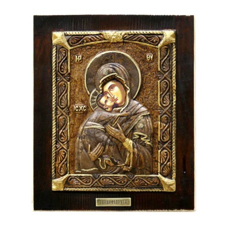 ΞΥΛΙΝΗ ΑΝΑΓΛΥΦΗ ΕΙΚΟΝΑ ΠΑΝΑΓΙΑ ΓΛΥΚΟΦΙΛΟΥΣΑ - 22x26.5cm – Προσφέρει μοναδική αισθητική | iroots.gr