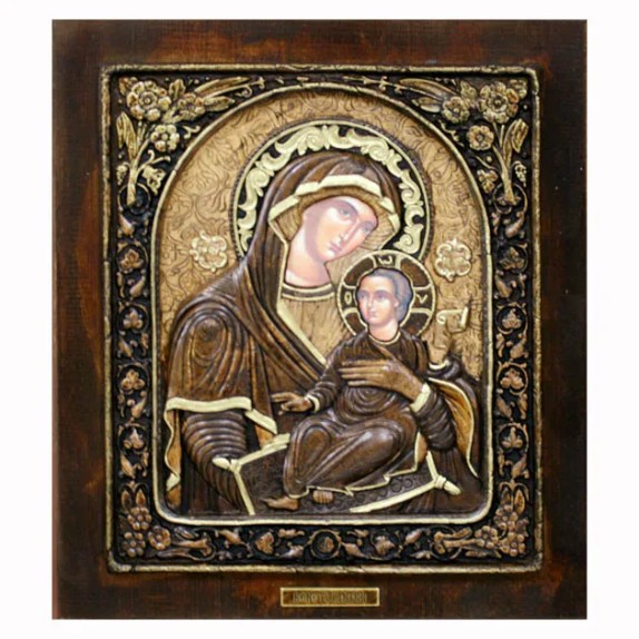 ΞΥΛΙΝΗ ΑΝΑΓΛΥΦΗ ΕΙΚΟΝΑ ΒΕΝΕΤΣΙΑΝΙΚΗ ΠΑΝΑΓΙΑ (ΜΕ ΠΛΑΙΣΙΟ) - 32x36.5cm – Δημιουργεί αίσθηση πολυτέλειας χωρίς κόπο | iroots.gr