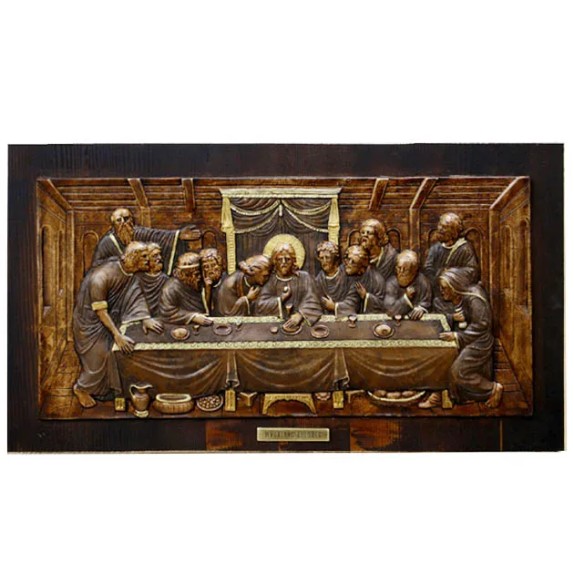 ΞΥΛΙΝΗ ΑΝΑΓΛΥΦΗ ΕΙΚΟΝΑ ΜΥΣΤΙΚΟΣ ΔΕΙΠΝΟΣ - 49.5x27cm – Προσφέρει μοναδική αισθητική | iroots.gr