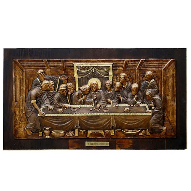 ΞΥΛΙΝΗ ΑΝΑΓΛΥΦΗ ΕΙΚΟΝΑ ΜΥΣΤΙΚΟΣ ΔΕΙΠΝΟΣ - 49.5x27cm – Προσφέρει μοναδική αισθητική | iroots.gr