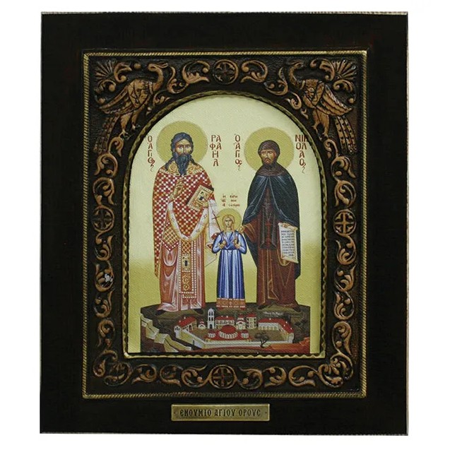 ΞΥΛΙΝΗ ΑΝΑΓΛΥΦΗ ΕΙΚΟΝΑ ΑΓΙΟΙ ΡΑΦΑΗΛ-ΝΙΚΟΛΑΟΣ-ΕΙΡΗΝΗ ΣΕ ΚΟΥΤΙ - 24x28cm – Δημιουργεί αίσθηση πολυτέλειας χωρίς κόπο | iroots.gr