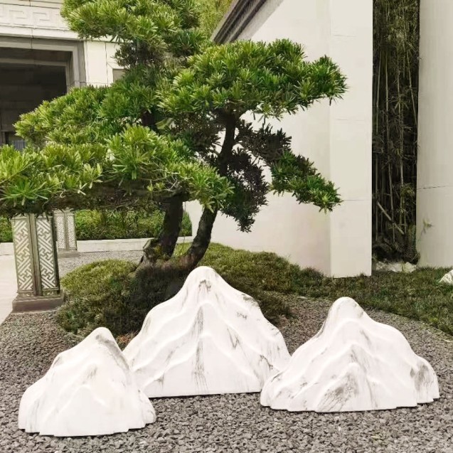 ΤΕΧΝΗΤΟΙ ΒΡΑΧΟΙ ΣΕΤ/3 ΛΕΥΚΟΙ - L:82x14x48, M:61x12x36, S:42x13x30cm – Ταιριάζει σε κάθε μοντέρνο ή επαγγελματικό χώρο | iroots.g