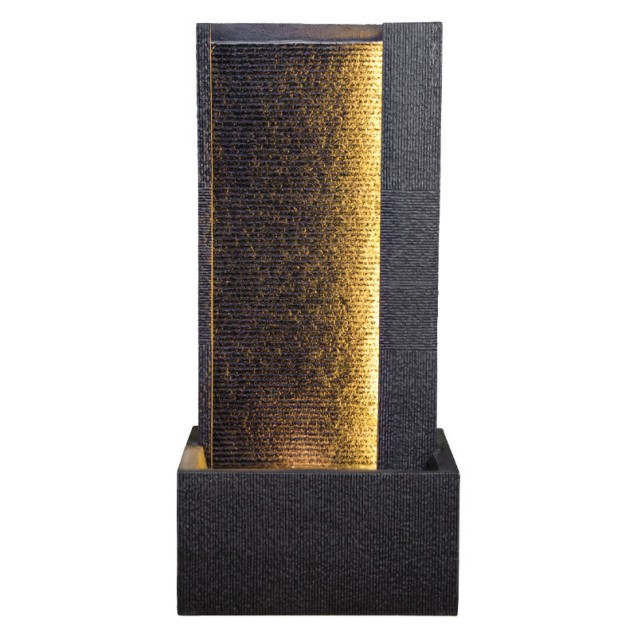 ΕΠΙΔΑΠΕΔΙΟ ΣΥΝΤΡΙΒΑΝΙ ΔΙΑΚΟΣΜΗΣΗΣ ΜΑΥΡΟ ΜΕ ΦΩΣ ΤΟΙΧΟΣ ΚΑΤΑΡΑΧΤΗΣ - 47.5x28.5x100.5cm 1/ΚΙΒ – Δίνει premium χαρακτήρα στο περιβάλ