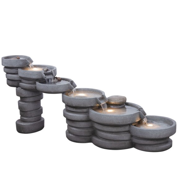 ΕΠΙΔΑΠΕΔΙΟ ΣΥΝΤΡΙΒΑΝΙ ΔΙΑΚΟΣΜΗΣΗΣ ΣΚΟΥΡΟ ΓΚΡΙ ΜΕ ΦΩΣ ΚΙΛΑΚΩΤΟ ΜΕ 6 ΠΕΤΡΙΝΟΥΣ ΔΙΣΚΟΥΣ - 145x51x61cm 1/ΚΙΒ – Προσφέρει μοναδική αι