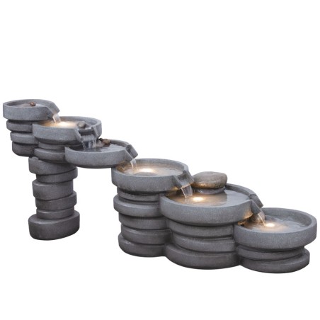 ΕΠΙΔΑΠΕΔΙΟ ΣΥΝΤΡΙΒΑΝΙ ΔΙΑΚΟΣΜΗΣΗΣ ΣΚΟΥΡΟ ΓΚΡΙ ΜΕ ΦΩΣ ΚΙΛΑΚΩΤΟ ΜΕ 6 ΠΕΤΡΙΝΟΥΣ ΔΙΣΚΟΥΣ - 145x51x61cm 1/ΚΙΒ – Προσφέρει μοναδική αι