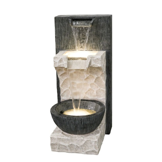 ΕΠΙΔΑΠΕΔΙΟ ΣΥΝΤΡΙΒΑΝΙ ΔΙΑΚΟΣΜΗΣΗΣ ΜΑΥΡΟ-ΕΚΡΟΥ ΜΕ ΦΩΣ ΤΟΙΧΟΣ ΜΠΩΛ ΚΑΙ 2 ΕΠΙΠΕΔΑ - 36x40x82cm 1/ΚΙΒ – Ταιριάζει σε κάθε μοντέρνο ή