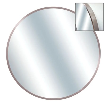 ΚΑΘΡΕΦΤΗΣ ΣΤΡΟΓΓΥΛΟΣ ΕΠΙΤΟΙΧΙΟΣ ΡΟΖ/ΑΣΗΜΙ ΠΛΑΙΣΙΟ ΑΛΟΥΜΙΝΙΟΥ - Φ80x4cm 1/4KIB – Δημιουργεί αίσθηση πολυτέλειας χωρίς κόπο | iroo