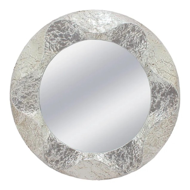 ΜΕΤΑΛΛΙΚΟΣ ΚΑΘΡΕΦΤΗΣ ΤΟΙΧΟΥ ΑΣΗΜΙ ΚΥΚΛΟΣ/ΣΦΥΡΗΛΑΤΟΣ - Φ104x7cm 1/KIB – Δίνει premium χαρακτήρα στο περιβάλλον | iroots.gr