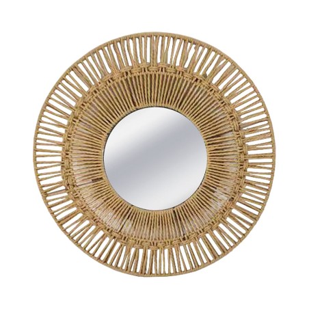 ΔΙΑΚΟΣΜΗΤΙΚΟΣ ΚΑΘΡΕΦΤΗΣ ΣΤΡΟΓΓΥΛΟΣ ΜΠΕΖ ΜΕ ΣΧΟΙΝΙ ΑΚΤΙΝΩΤΟ ΣΧΕΔΙΟ - Φ50x3cm 8/15ΚΙΒ – Ταιριάζει σε κάθε μοντέρνο ή επαγγελματικό