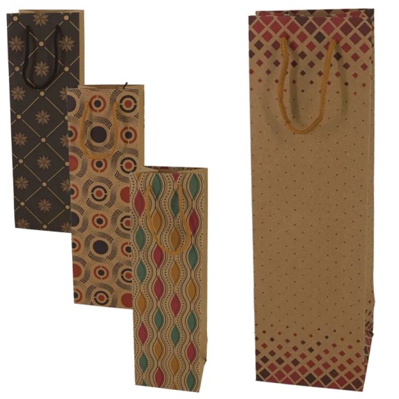 ΟΙΚΟΛΟΓΙΚΗ ΣΑΚΟΥΛΑ ΜΠΟΥΚΑΛΟΘΗΚΗ ΧΑΡΤΙΝΗ ΜΟΝΗ (4 ΣΧΕΔΙΑ) ΜΟΤΙΒΑ - 11x36x9cm 12/1200KIB – Δημιουργεί αίσθηση πολυτέλειας χωρίς κόπ