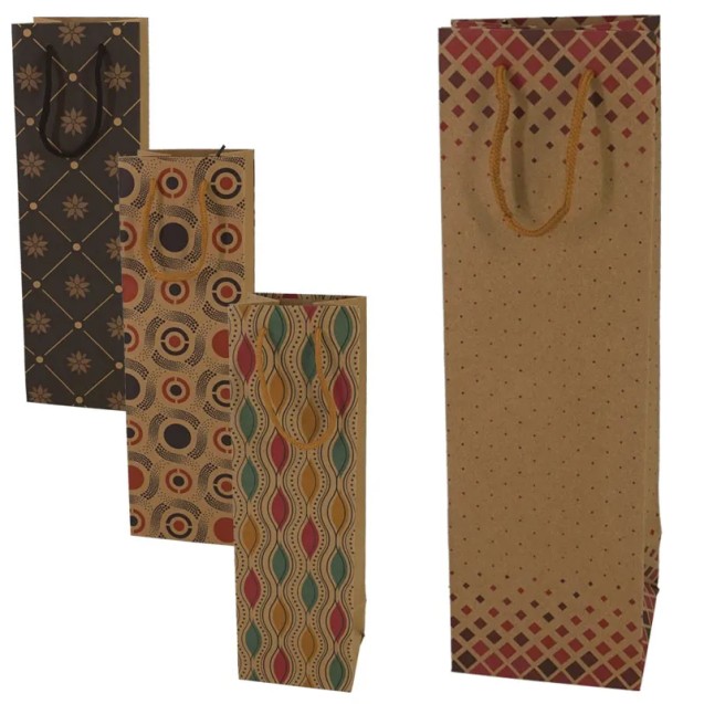 ΟΙΚΟΛΟΓΙΚΗ ΣΑΚΟΥΛΑ ΜΠΟΥΚΑΛΟΘΗΚΗ ΧΑΡΤΙΝΗ ΜΟΝΗ (4 ΣΧΕΔΙΑ) ΜΟΤΙΒΑ - 11x36x9cm 12/1200KIB – Δημιουργεί αίσθηση πολυτέλειας χωρίς κόπ