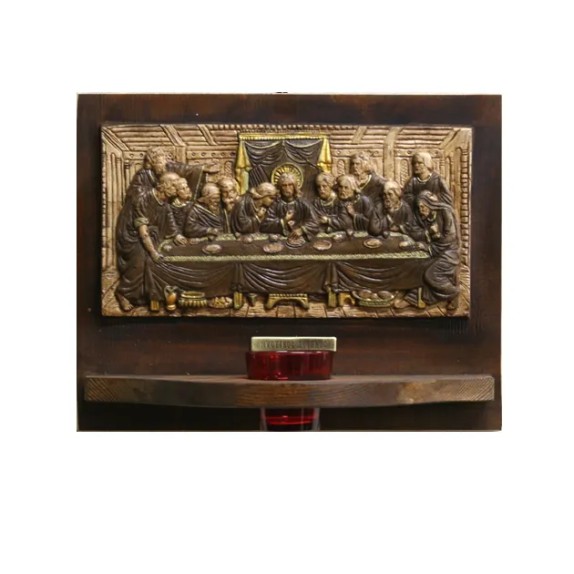 ΕΙΚΟΝΟΣΤΑΣΙ ME ΓΥΑΛΙ (3238) ΜΥΣΤΙΚΟΣ ΔΕΙΠΝΟΣ ΜΙΚΡΟΣ - 32.5x24.5cm – Αναβαθμίζει άμεσα τον χώρο σου | iroots.gr