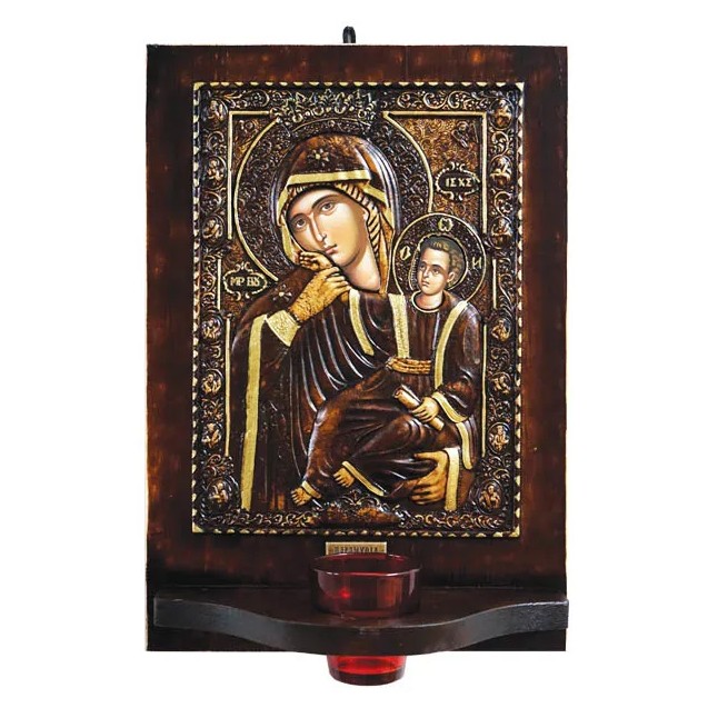 ΕΙΚΟΝΟΣΤΑΣΙ ME ΓΥΑΛΙ (3238) ΠΑΝΑΓΙΑ ΠΑΡΑΜΥΘΙΑ - 27.5x40cm – Δημιουργεί αίσθηση πολυτέλειας χωρίς κόπο | iroots.gr