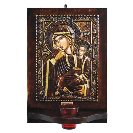 ΕΙΚΟΝΟΣΤΑΣΙ ME ΓΥΑΛΙ (3238) ΠΑΝΑΓΙΑ ΠΑΡΑΜΥΘΙΑ - 27.5x40cm – Δημιουργεί αίσθηση πολυτέλειας χωρίς κόπο | iroots.gr