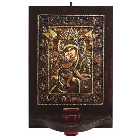 ΕΙΚΟΝΟΣΤΑΣΙ ME ΓΥΑΛΙ (3238) ΑΞΙΟΝ ΕΣΤΙ - 27.5x40cm – Προσφέρει μοναδική αισθητική | iroots.gr