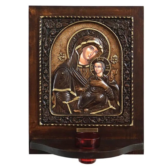 ΕΙΚΟΝΟΣΤΑΣΙ ME ΓΥΑΛΙ (3238) ΒΕΝΕΤΣΙΑΝΙΚΗ ΠΑΝΑΓΙΑ - 32x41cm – Δημιουργεί αίσθηση πολυτέλειας χωρίς κόπο | iroots.gr