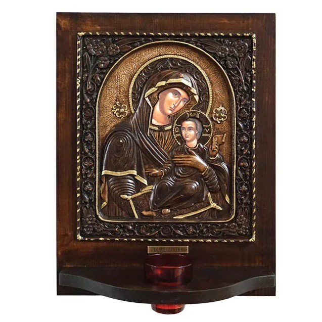 ΕΙΚΟΝΟΣΤΑΣΙ ME ΓΥΑΛΙ (3238) ΒΕΝΕΤΣΙΑΝΙΚΗ ΠΑΝΑΓΙΑ - 32x41cm – Δημιουργεί αίσθηση πολυτέλειας χωρίς κόπο | iroots.gr