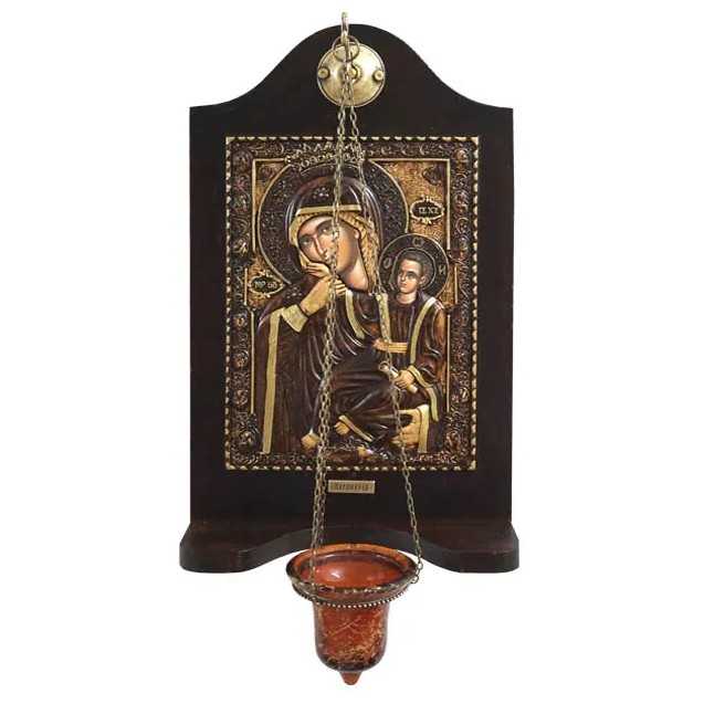 ΕΙΚΟΝΟΣΤΑΣΙ ME ΑΛΥΣΙΔΑ/ΚΡΕΜΑΣΤΟ ΓΥΑΛΙ ΠΑΝΑΓΙΑ ΠΑΡΑΜΥΘΙΑ - 29x46.5cm – Δημιουργεί αίσθηση πολυτέλειας χωρίς κόπο | iroots.gr