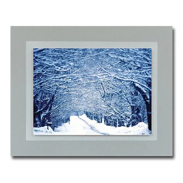 ΓΥΑΛΙΝΟ ΚΑΔΡΑΚΙ ΣΕ MDF - ΧΙΟΝΙΣΜΕΝΟ ΤΟΠΙΟ 46x39cm 1/ΚΙΒ