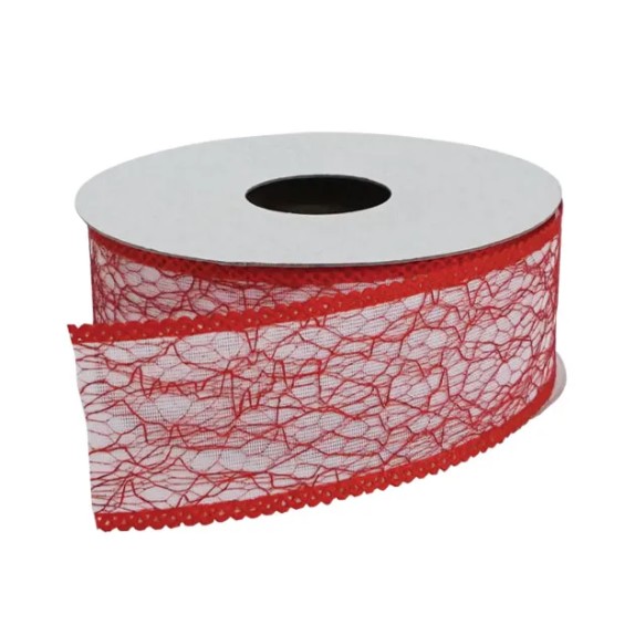 ΚΟΡΔΕΛΑ ΟΡΓΑΝΤΖΑ ΜΕ ΑΡΑΧΝΗ ΚΟΚΚΙΝΟ ΠΛ.3.8cm. M.10yd – Δίνει premium χαρακτήρα στο περιβάλλον | iroots.gr