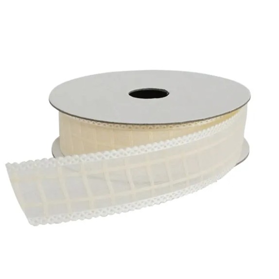 ΚΟΡΔΕΛΑ ΟΡΓΑΝΤΖΑ ΜΕ ΚΑΡΩ ΕΚΡΟΥ ΠΛ.2.5cm Μ.10yd – Προσφέρει μοναδική αισθητική | iroots.gr