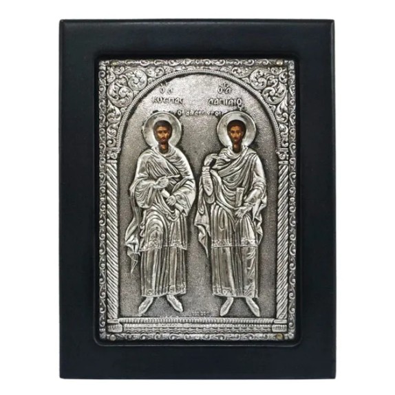 ΑΣΗΜΕΝΙΑ ΕΙΚΟΝΑ ΑΓ. ΑΝΑΡΓΥΡΟΙ (ΚΟΣΜΑΣ-ΔΑΜΙΑΝΟΣ) 19x26cm – Αναβαθμίζει άμεσα τον χώρο σου | iroots.gr