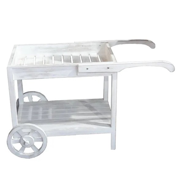 ΞΥΛΙΝΟ ΔΙΑΚΟΣΜΗΤΙΚΟ ΚΑΡΟΤΣΙ 2 ΕΠΙΠΕΔΩΝ ΛΕΥΚΟ 88x45x65cm – Ταιριάζει σε κάθε μοντέρνο ή επαγγελματικό χώρο | iroots.gr