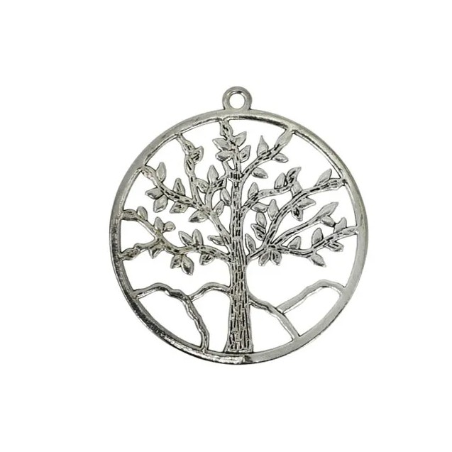 ΜΕΤΑΛΛΙΚΟ ΚΡΕΜΑΣΤΟ ΔΙΑΚΟΣΜΗΤΙΚΟ ΔΕΝΤΡΟ ΣΕ ΚΥΚΛΟ ΑΣΗΜΙ Φ6cm – Δίνει premium χαρακτήρα στο περιβάλλον | iroots.gr