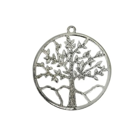 ΜΕΤΑΛΛΙΚΟ ΚΡΕΜΑΣΤΟ ΔΙΑΚΟΣΜΗΤΙΚΟ ΔΕΝΤΡΟ ΣΕ ΚΥΚΛΟ ΑΣΗΜΙ Φ6cm – Δίνει premium χαρακτήρα στο περιβάλλον | iroots.gr