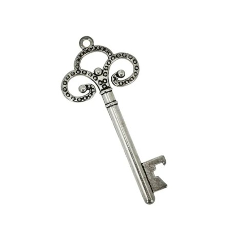 ΜΕΤΑΛΛΙΚΟ ΚΡΕΜΑΣΤΟ ΔΙΑΚΟΣΜΗΤΙΚΟ KΛΕΙΔΙ ΑΣΗΜΙ 3.5x8cm – Δημιουργεί αίσθηση πολυτέλειας χωρίς κόπο | iroots.gr