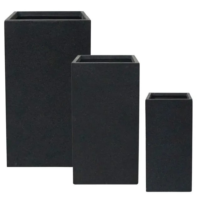 ΚΑΣΠΩ FIBER CLAY ΣΕΤ/3 ΑΝΘΡΑΚΙ ΓΡΑΝΙΤΗ ΟΡΘΟΓΩΝΙΟ - 1/ΚΙΒ – Δίνει premium χαρακτήρα στο περιβάλλον | iroots.gr