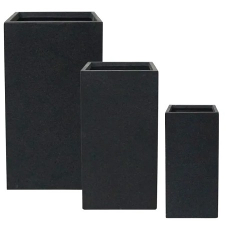 ΚΑΣΠΩ FIBER CLAY ΣΕΤ/3 ΑΝΘΡΑΚΙ ΓΡΑΝΙΤΗ ΟΡΘΟΓΩΝΙΟ - 1/ΚΙΒ – Δίνει premium χαρακτήρα στο περιβάλλον | iroots.gr