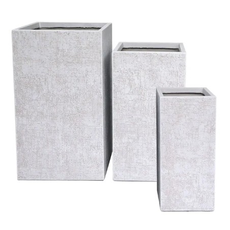 ΚΑΣΠΩ FIBER CLAY ΣΕΤ/3 ΛΕΥΚΟ-ΕΚΡΟΥ ΟΡΘΟΓΩΝΙΟ - 1/ΚΙΒ – Δημιουργεί αίσθηση πολυτέλειας χωρίς κόπο | iroots.gr