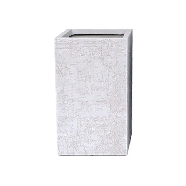 ΚΑΣΠΩ FIBER CLAY ΛΕΥΚΟ-ΕΚΡΟΥ ΟΡΘΟΓΩΝΙΟ ΜΕΓΑΛΟ 43x43x75cm – Αναβαθμίζει άμεσα τον χώρο σου | iroots.gr