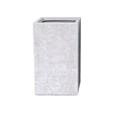 ΚΑΣΠΩ FIBER CLAY ΛΕΥΚΟ-ΕΚΡΟΥ ΟΡΘΟΓΩΝΙΟ ΜΕΓΑΛΟ 43x43x75cm – Αναβαθμίζει άμεσα τον χώρο σου | iroots.gr