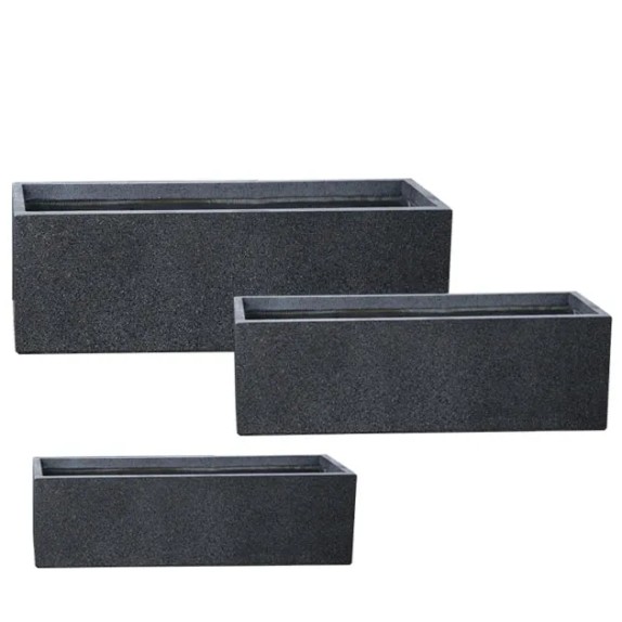 ΖΑΡΝΤΙΝΙΕΡΑ FIBER CLAY ΣΕΤ/3 ΑΝΘΡΑΚΙ ΓΡΑΝΙΤΗ ΟΡΘΟΓΩΝΙΟ - 1/ΚΙΒ – Ταιριάζει σε κάθε μοντέρνο ή επαγγελματικό χώρο | iroots.gr