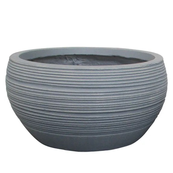 ΚΑΣΠΩ FIBER CLAY ΓΚΡΙ ΓΡΑΜΜΕΣ ΓΑΒΑΘΑ ΜΕΓΑΛΟ Φ56x27cm – Προσφέρει μοναδική αισθητική | iroots.gr