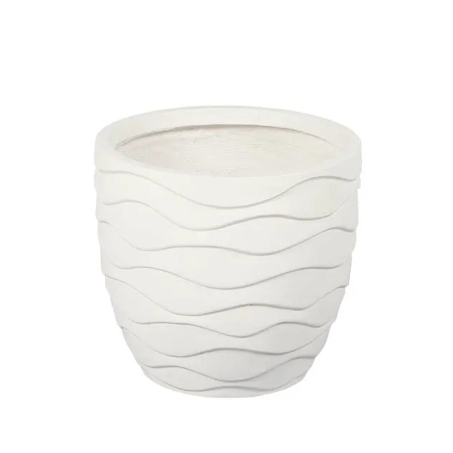 ΚΑΣΠΩ FIBER CLAY ΕΚΡΟΥ ΚΥΜΜΑΤΑ-ΣΤΡΟΓΓΥΛΟ ΜΕΓΑΛΟ Φ45x42cm – Δίνει premium χαρακτήρα στο περιβάλλον | iroots.gr