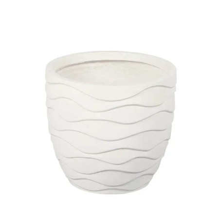 ΚΑΣΠΩ FIBER CLAY ΕΚΡΟΥ ΚΥΜΜΑΤΑ-ΣΤΡΟΓΓΥΛΟ ΜΕΓΑΛΟ Φ45x42cm – Δίνει premium χαρακτήρα στο περιβάλλον | iroots.gr