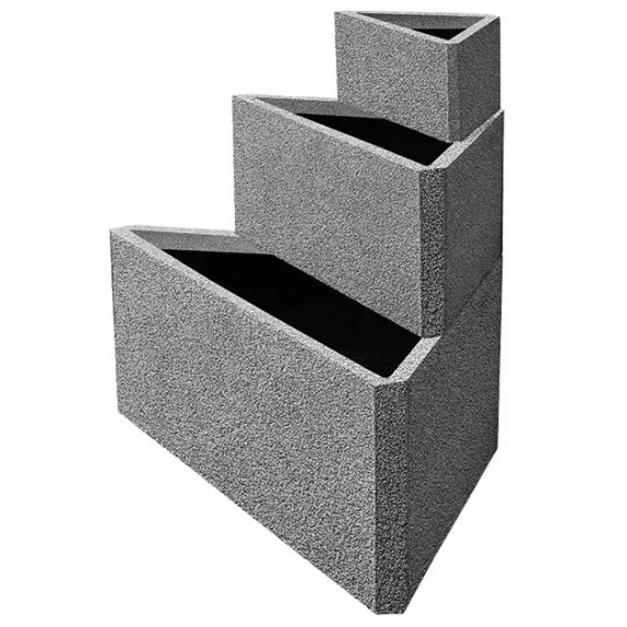 ΖΑΡΝΤΙΝΙΕΡΑ FIBER CLAY ΣΕΤ/3 ΓΚΡΙ ΑΜΜΟΠΕΤΡΑ ΤΡΙΓΩΝΟ - 1/KIB – Προσφέρει μοναδική αισθητική | iroots.gr