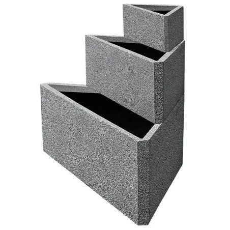 ΖΑΡΝΤΙΝΙΕΡΑ FIBER CLAY ΣΕΤ/3 ΓΚΡΙ ΑΜΜΟΠΕΤΡΑ ΤΡΙΓΩΝΟ - 1/KIB – Προσφέρει μοναδική αισθητική | iroots.gr