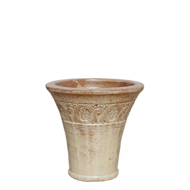 ΠΙΘΑΡΙ-ΚΑΣΠΩ ΕΚΡΟΥ ΠΑΛΑΙΩΜΕΝΟ ΣΤΡΟΓΓΥΛΟ ΜΠΟΡΝΤΟΥΡΑ ΜΙΚΡΟ Φ32x33cm 6/ΠΑΛΕΤA – Προσφέρει μοναδική αισθητική | iroots.gr