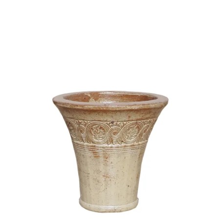 ΠΙΘΑΡΙ-ΚΑΣΠΩ ΕΚΡΟΥ ΠΑΛΑΙΩΜΕΝΟ ΣΤΡΟΓΓΥΛΟ ΜΠΟΡΝΤΟΥΡΑ ΜΙΚΡΟ Φ32x33cm 6/ΠΑΛΕΤA – Προσφέρει μοναδική αισθητική | iroots.gr