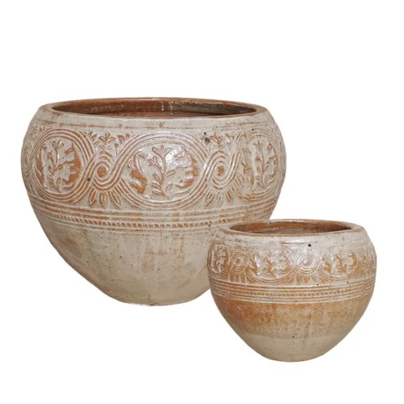 ΠΙΘΑΡΙA-ΚΑΣΠΩ ΕΚΡΟΥ ΠΑΛΑΙΩΜΕΝΟ ΣΕΤ/2 ΣΤΡΟΓΓΥΛΑ ΜΠΟΡΝΤΟΥΡΑ L:71x50, S:45x34cm 6/ΠΑΛΕΤA – Δημιουργεί αίσθηση πολυτέλειας χωρίς κόπ