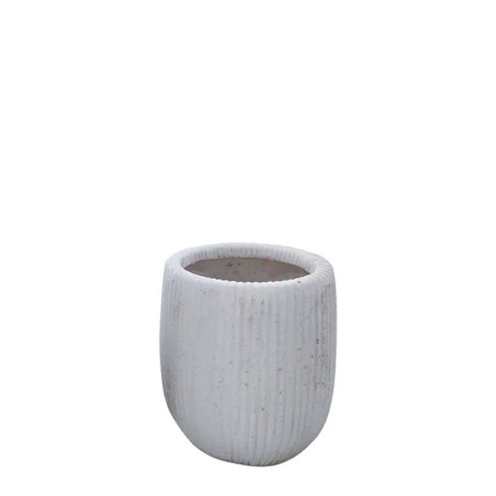 ΚΑΣΠΩ FIBERCLAY ΛΕΥΚΟ ΙΒΟΥΑΡ ΣΤΡΟΓΓΥΛΟ-ΓΡΑΜΜΩΣΕΙΣ ΚΑΘΕΤΕΣ ΜΙΚΡΟ - Φ23x28cm – Αναβαθμίζει άμεσα τον χώρο σου | iroots.gr