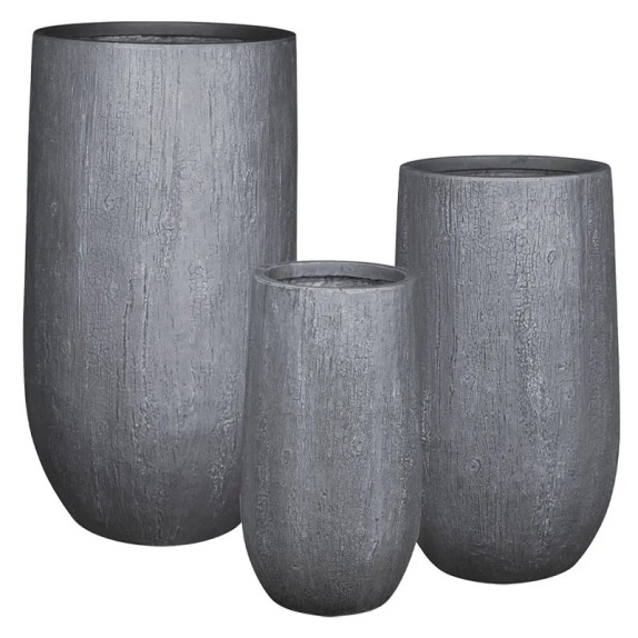 ΚΑΣΠΩ FIBERCLAY ΣΕΤ/3 ΑΝΘΡΑΚΙ ΚΟΡΜΟΣ-ΒΑΡΕΛΙ S:Φ33x60, M:Φ42x75, L:Φ53x95cm 4/ΠΑΛ
