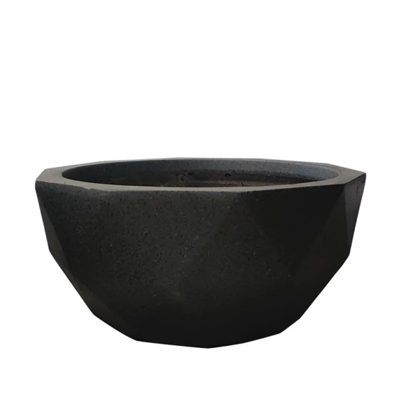 ΚΑΣΠΩ FIBERCLAY ΜΕΓΑΛΟ ΑΝΘΡΑΚΙ ΓΡΑΝΙΤΗ ΠΟΛΥΓΩΝΟ-ΓΑΒΑΘΑ - Φ54x26cm – Δίνει premium χαρακτήρα στο περιβάλλον | iroots.gr