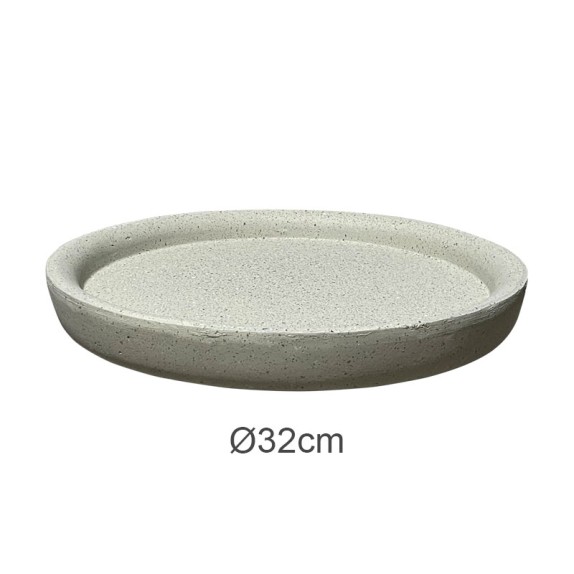 ΠΙΑΤΟ FIBER CLAY ΜΠΕΖ-ΓΡΑΝΙΤΗ ΣΤΡΟΓΓΥΛΟ ΓΙΑ ΚΑΣΠΩ - Φ32x3.5cm 5/ΚΙΒ – Αναβαθμίζει άμεσα τον χώρο σου | iroots.gr